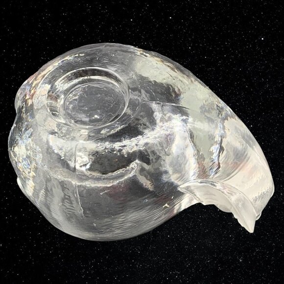 Vintage Art Glass Clear Partial Frosted Pear Votive Candle Holder 2.25”T 3.5”W - Picture 7 of 7